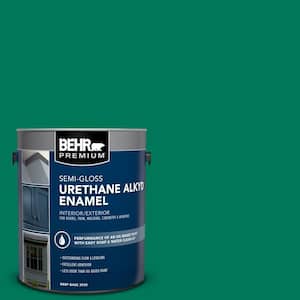 1 gal. #OSHA-2 OSHA SAFETY GREEN Urethane Alkyd Semi-Gloss Enamel Interior/Exterior Paint