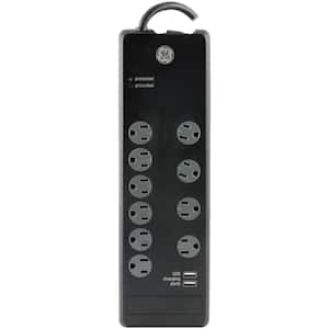 6 ft. 10-Outlet and 2-USB Port, 2.1 Amp, 3000 Joules Surge Protector