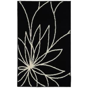 Grand Floral Black/Ivory 3 ft. x 4 ft. Area Rug