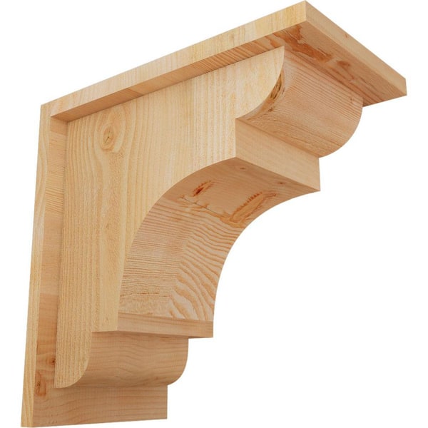 Ekena Millwork 8 in. x 14 in. x 14 in. New Brighton Rough Sawn Douglas Fir Corbel with Backplate