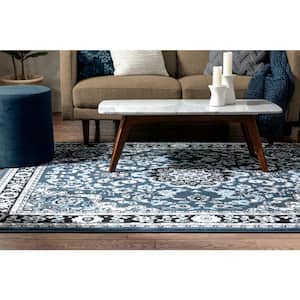 Persa Nima Traditional Medallion Persian Blue 5 ft. 3 in. x 7 ft. 3 in. Area Rug