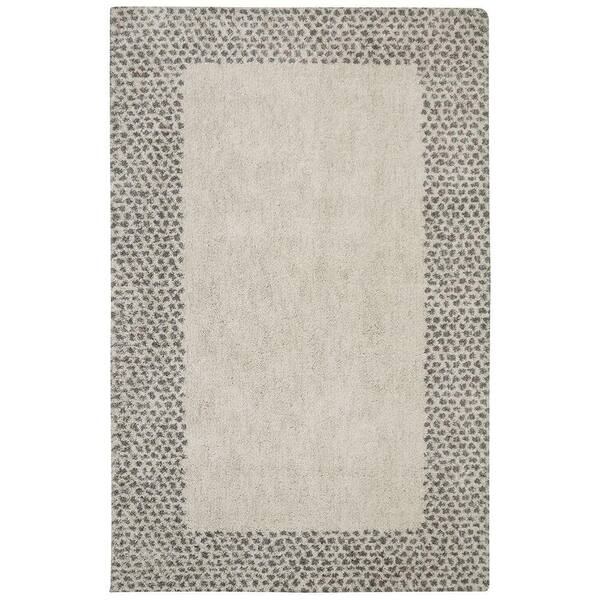 Mohawk Home Spotted Border Gray 8 ft. x 10 ft. Shag Area Rug