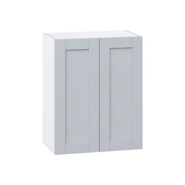 J COLLECTION Milton 24 in. W x 14 in. D x 30 in. H Assembled Shaker Wall Kitchen Cabinet in Light Gray