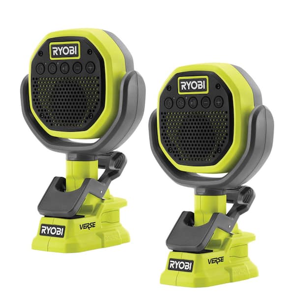 RYOBI ONE+ 18V Cordless VERSE Clamp Speaker 2-Pack (Tools Only)