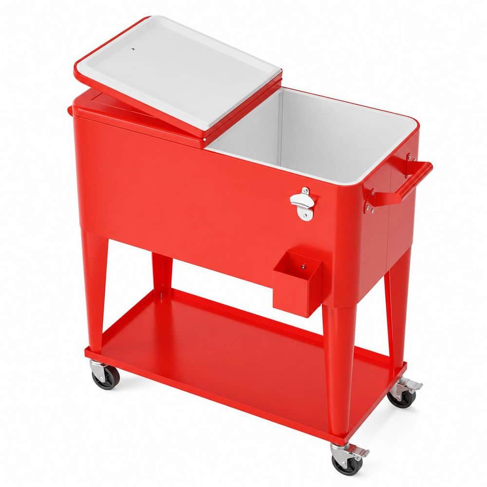 80 qt. Rolling Beverage Jug Chest Soft-Side Cooler with Locking Wheels and Cap Catcher in Red price history on PriceWatchPro