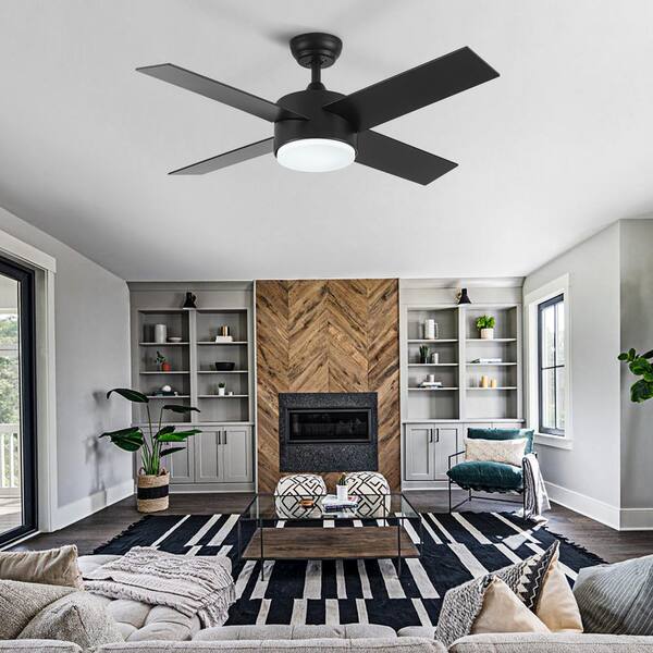 Keazile Atalanta 44 in. Indoor Black LED Ceiling Fan with