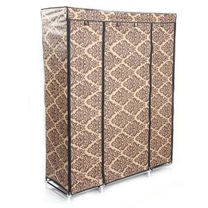 50 in. x 65 in. x 18 in. Alloy and Plastic European-Style Decorative Pattern Metal Garment Rack
