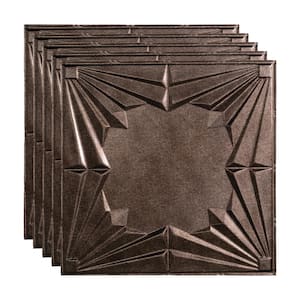 Art Deco 2 ft. x 2 ft. Smoked Pewter Lay-In Vinyl Ceiling Tile (20 sq. ft.)