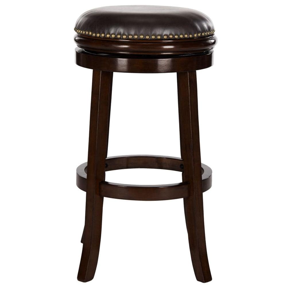 SAFAVIEH Biagio 29 in. Sierra Brown Swivel Cushioned Bar Stool FOX7007A ...