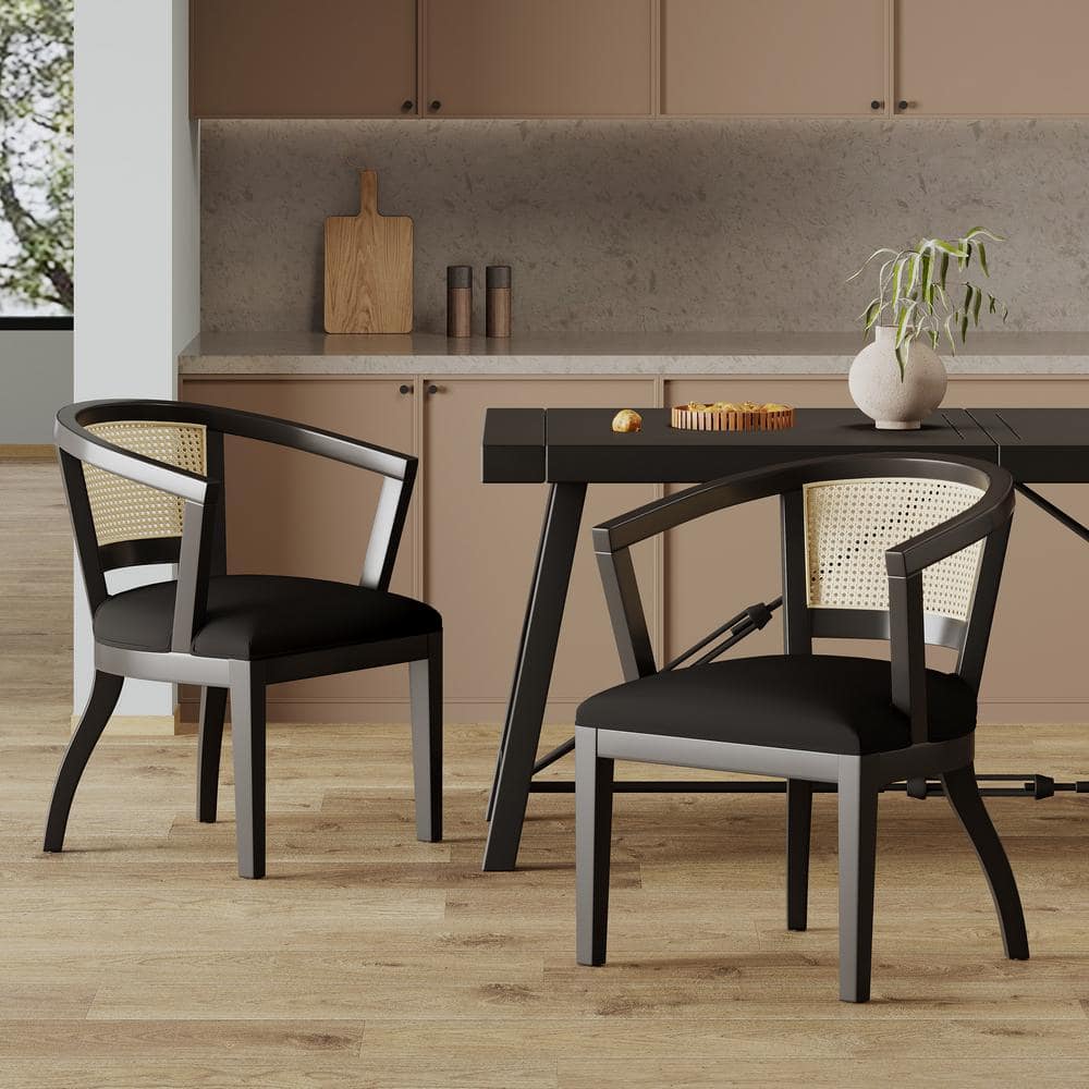 Dynamic Black And Cane Dining Chairs Photo in 4K Dynamic Black And Cane Dining Chairs Photo in 4K