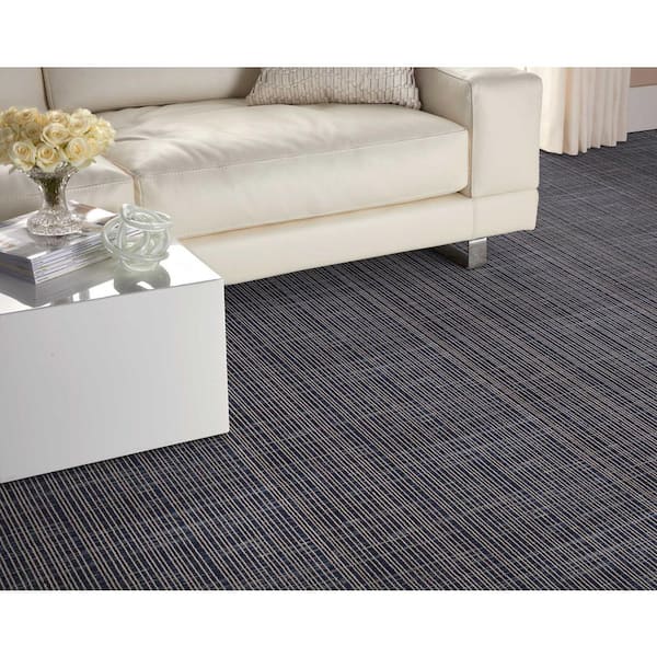 6 in. x 6 in. Pattern Carpet Sample - Living Bliss - Color Indigo