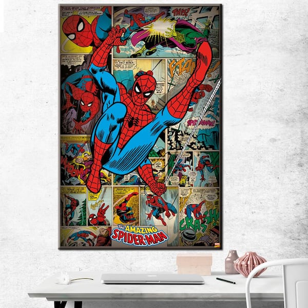 Pyramid America 24 in. x 36 in. "Spider-Man - Panels" Printed Canvas Wall Art