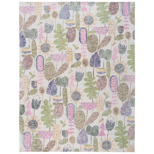 SAFAVIEH Jardin 8 ft. x 10 ft. Beige/Blue Abstract Garden Area Rug