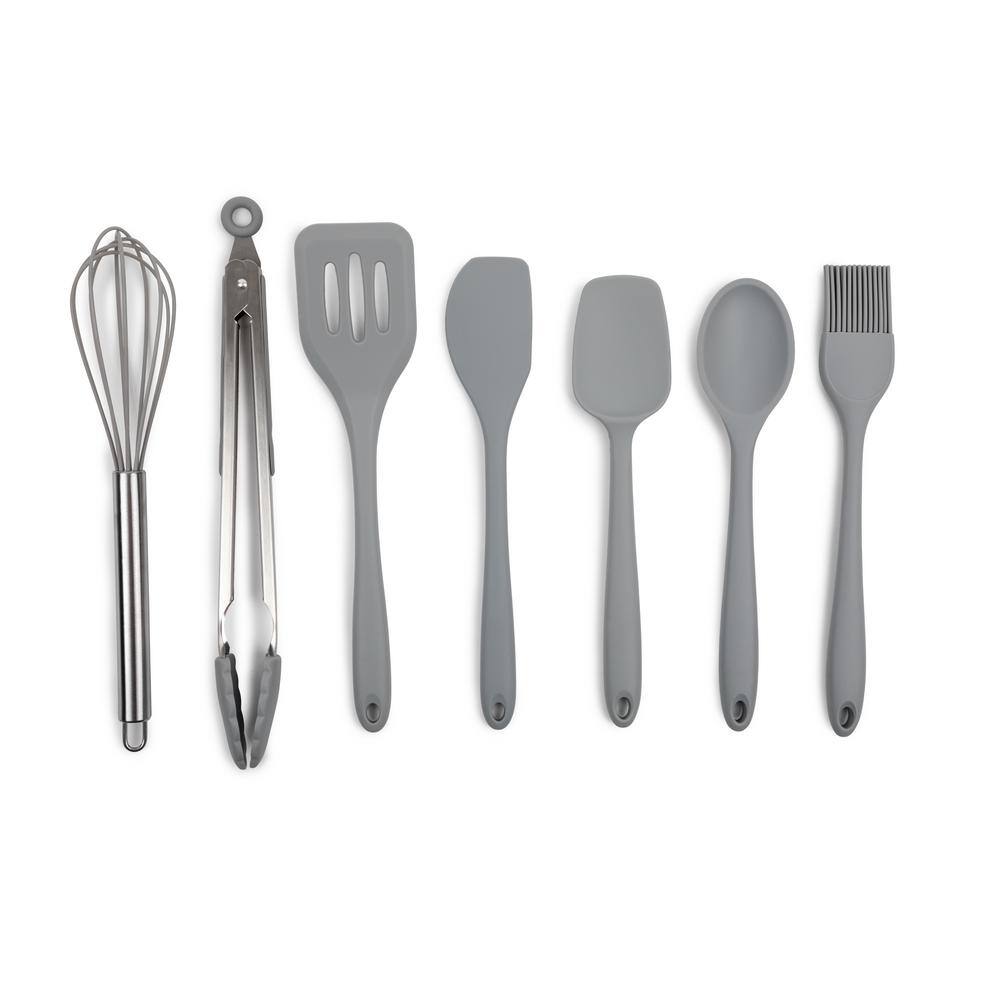 11 Silicone Cooking Utensils Kitchen Utensil set - Stainless Steel Sil –  Silverberry Genomix