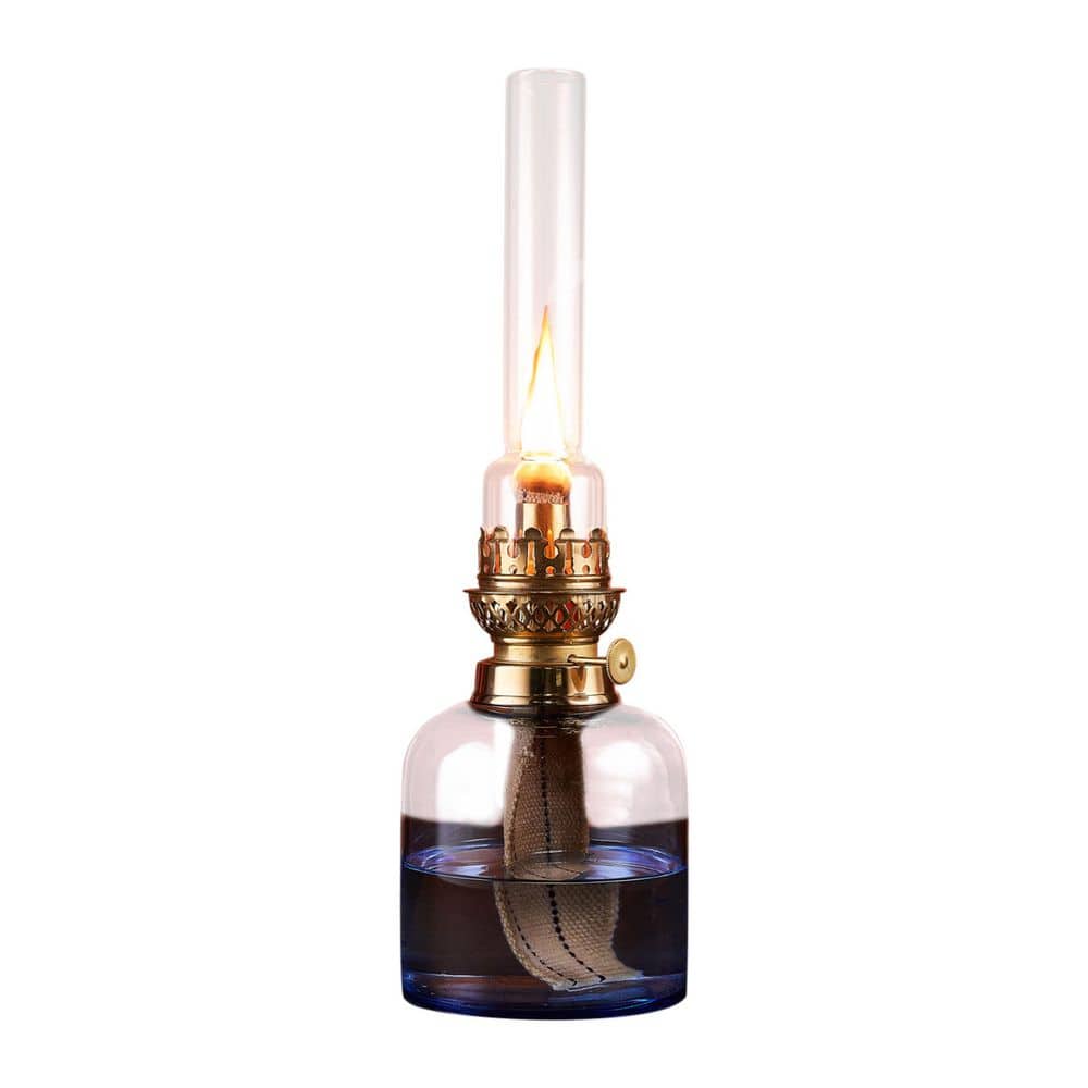 KINGS COUNTY TOOLS Blue 15.5 in. Glass Oil Lamp - Tabletop Torch