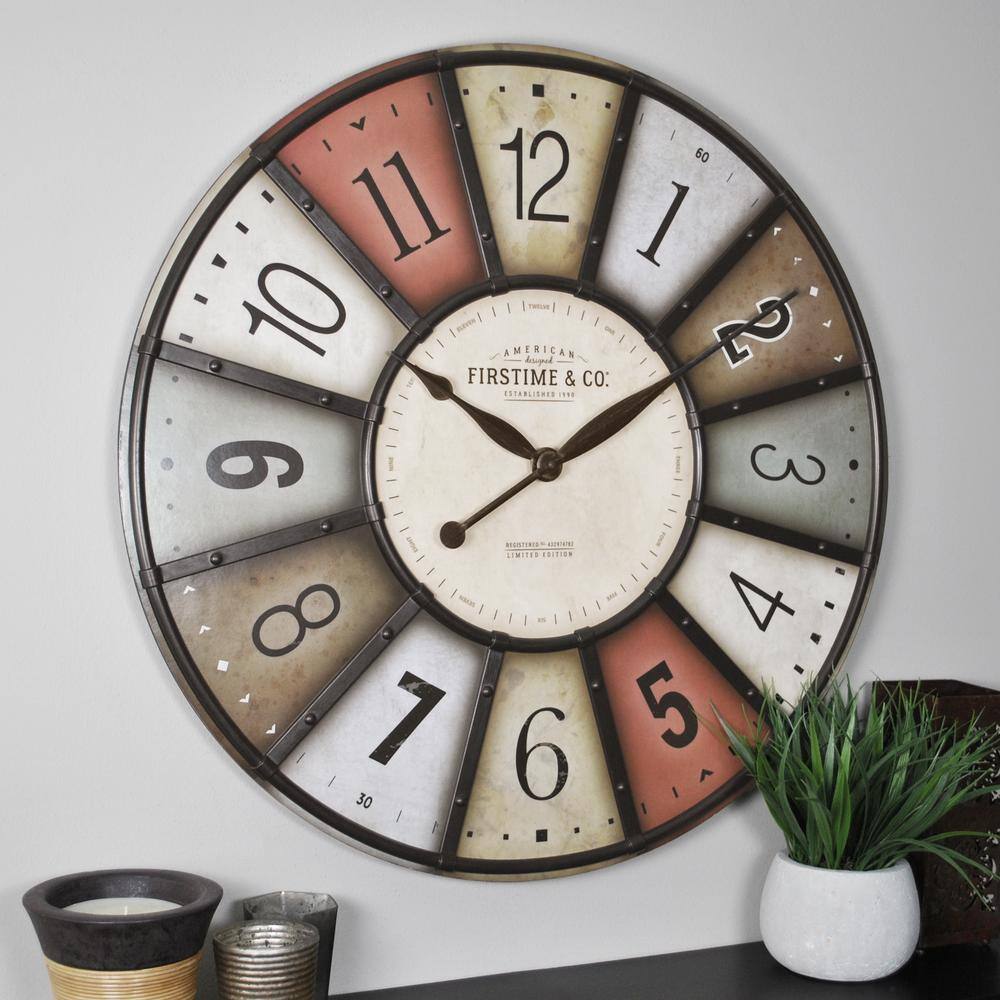 Firstime 27 In Color Motif Multicolor Wall Clock 31033 The Home Depot