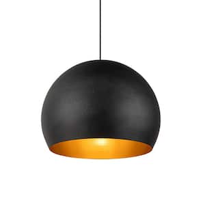Gabby 19.69 in. 1-Light Dome Black Pendant Light Modern Kitchen Pendant