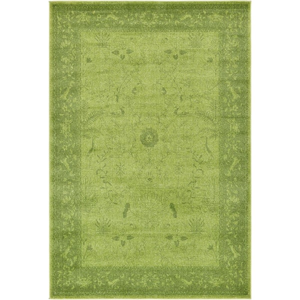 Unique Loom La Jolla Floral Green 6' 0 x 9' 0 Area Rug