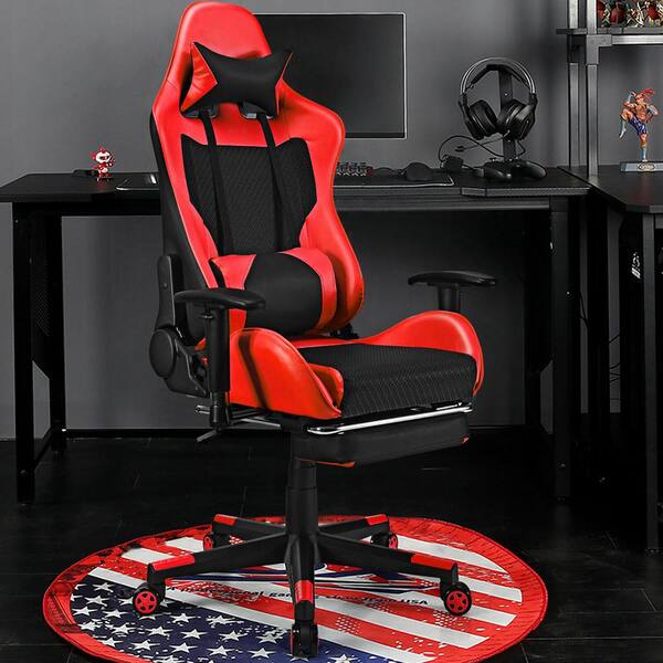 red reclining gaming chair