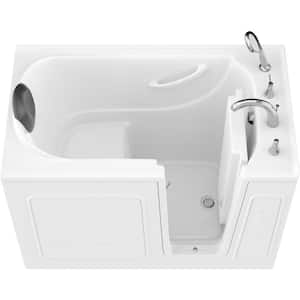 Safe Premier 52.3 in. x 60 in. x 30 in. Right Drain Walk-In Non-Whirlpool Bathtub in White