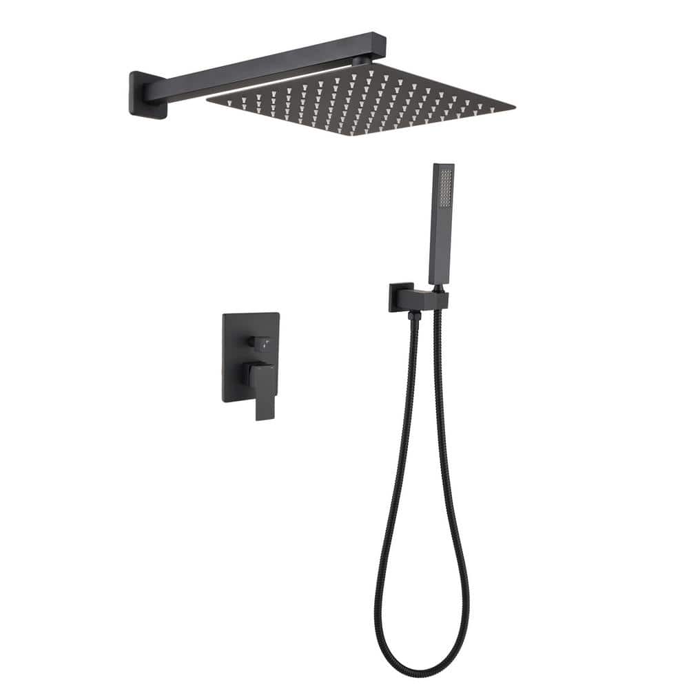 Single Handle 2-Spray Patterns 2 Showerheads Shower Faucet Set 2.5 GPM with