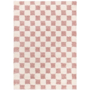 Urban Shag Dusty Pink/Cream Fill in Later 5 ft. x 7 ft. Indoor Area Rug
