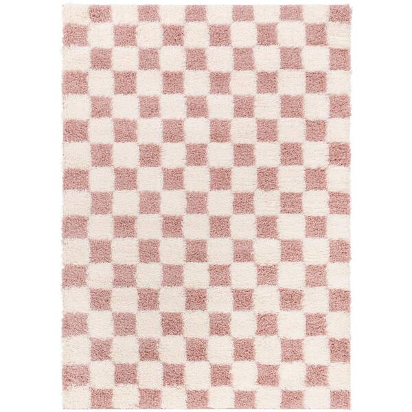 Livabliss Urban Shag Dusty Pink/Cream 9 ft. x 12 ft. Fill in Later. Indoor Area Rug