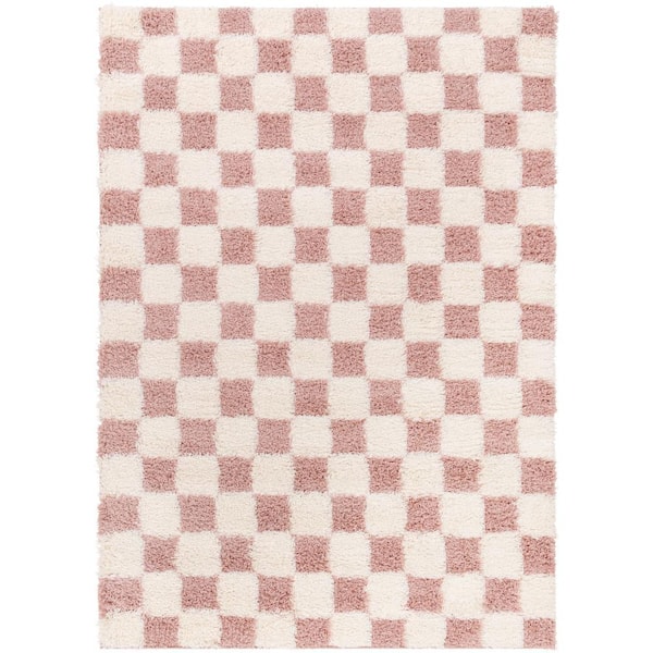 Livabliss Urban Shag Dusty Pink/Cream Fill in Later 8 ft. x 10 ft. Indoor Area Rug
