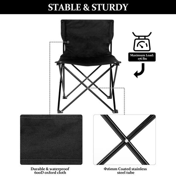 Jushua Portable Folding Camping Chair with Carry Bag, Collapsible