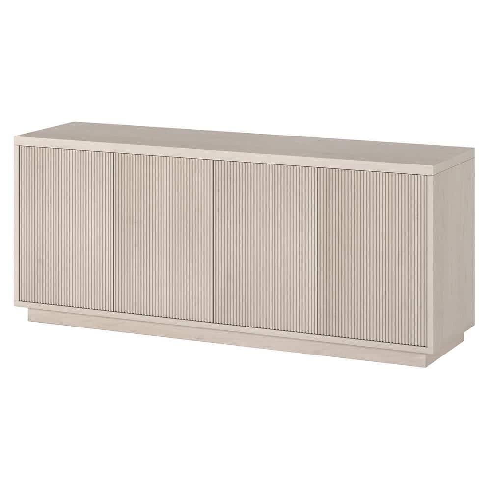 Alder White 57" Modern TV Stand with Cabinet
