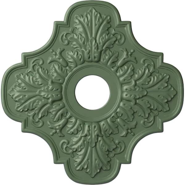 Ekena Millwork 1" x 17-3/4" x 17-3/4" Polyurethane Peralta Ceiling, Hand-Painted Athenian Green