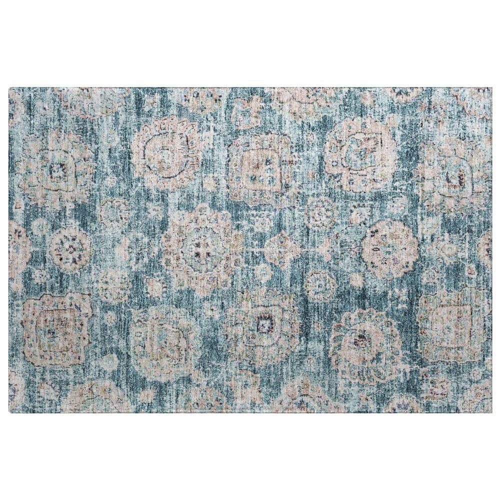 Dream Shag Premium Machine Washable Abstract ADS634 Teal 2 ft. x 3 ft. Accent Rug price history on PriceWatchPro