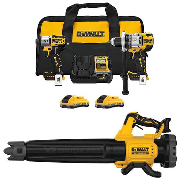 20-Volt MAX Lithium-Ion Cordless 2-Tool Combo Kit and Cordless Handheld Blower with (2) 4 Ah Batteries Charger & Kit Bag
