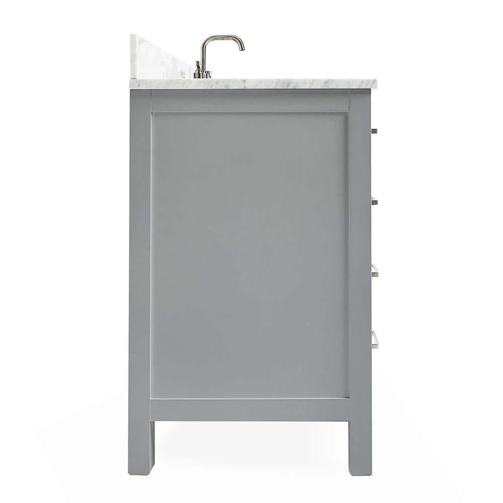 Cambridge 43" Gray Freestanding Vanity with White Marble Top