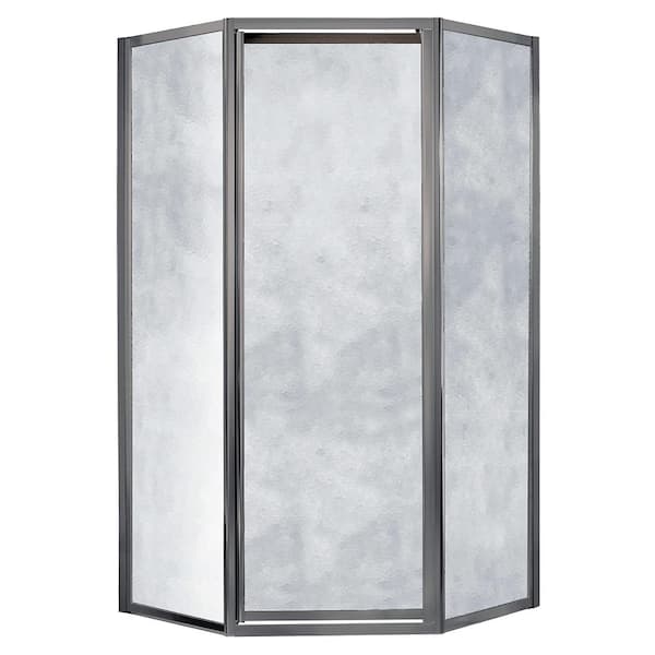 Foremost Tides 18 1 2 In X 24 In X 18 1 2 In X 70 In Framed Neo Angle Shower Door In Brushed Nickel And Obscure Glass Tdna0570 Ob Bn The Home Depot