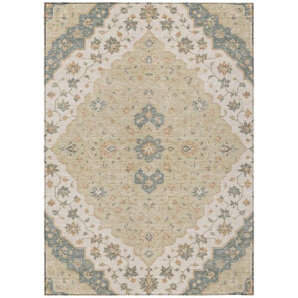 Chantille Machine Washable Indoor/Outdoor Abstract ACN3134 Ivory 9 ft. x 12 ft. Area Rug