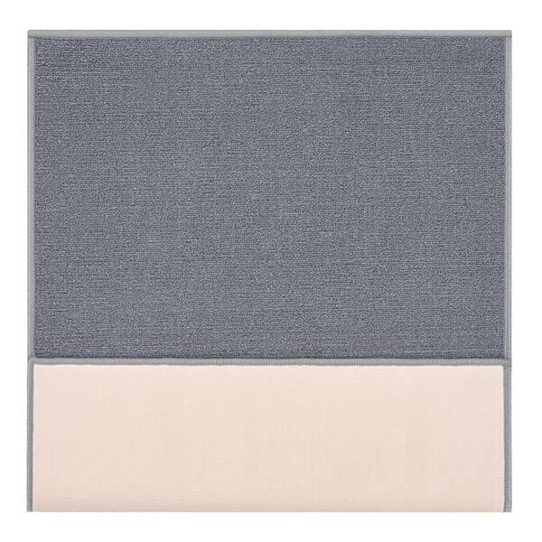 Ottomanson Classics Non-Slip Rubberback Modern Solid 2x3 Indoor Area Rug/Entryway  Mat, 2'3 x 3', Gray 