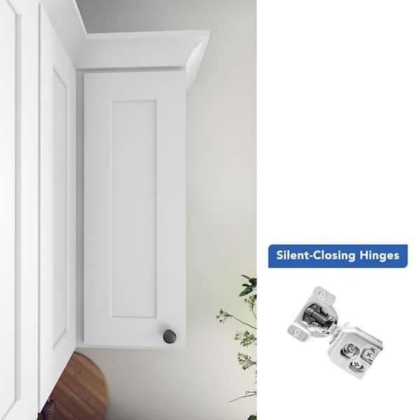 24 in. W x 12 in. D x 30 in. H Ready to Assemble Solid Wood Shaker Wall Corner Kitchen Cabinet in White