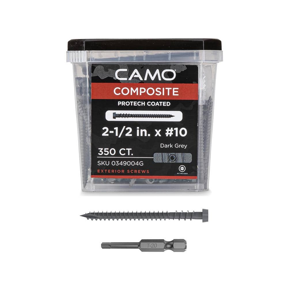 "#10 2-1/2 in. Dark Gray Star Drive Trim-Head Composite Deck Screw (350-Count)" price history on PriceWatchPro