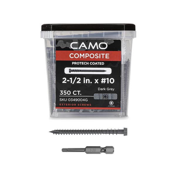 CAMO #10 2-1/2 in. Dark Gray Star Drive Trim-Head Composite Deck Screw (350-Count)
