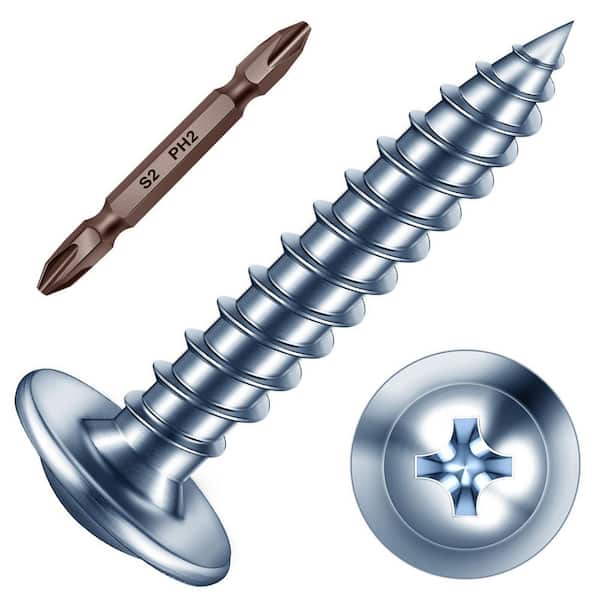 #8 x 1 in. Blue Zinc Phillips Truss Head Self-Tapping Wood Screws (300-Pack)