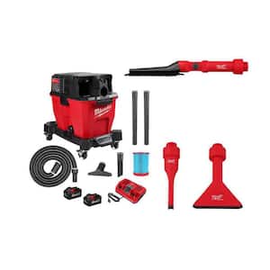 M18 FUEL 9 Gal. Cordless Dual-Battery Wet/Dry Shop Vacuum Kit w/AIR-TIP 1-1/4 in. - 2-1/2 in. (3-Piece) Non-Marring Kit