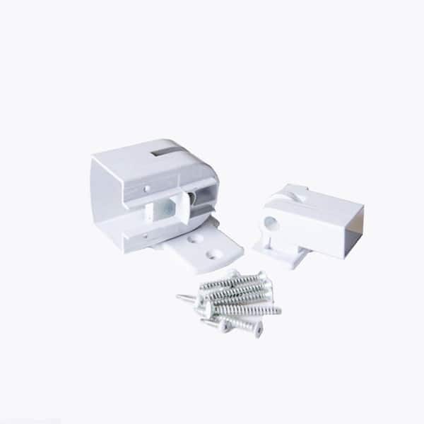 Vista Railing Systems Inc 2-1/4 in. White Aluminum Level Rail Universal Level Rail Angle Adapter Bracket