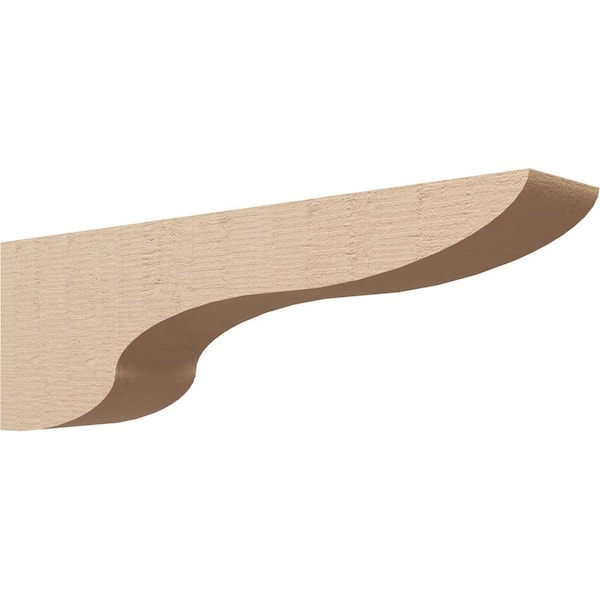 Ekena Millwork 4 in. x 8 in. x 24 in. Thin Carmel Rough Cedar Woodgrain TimberThane Corbel, Primed Tan