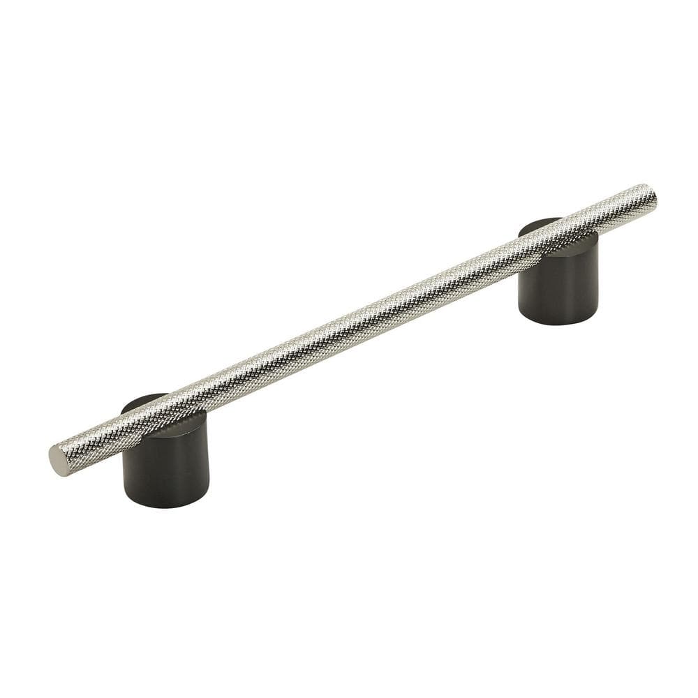 Transcendent 6-5/16 in. (160mm) Modern Matte Black/Polished Nickel Bar Cabi