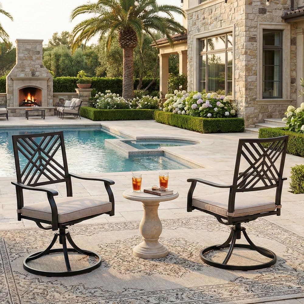 Sour citrus Sour Citrus Swivel Patio Dining Chairs with Cushions