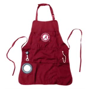 University of Alabama NCAA 24 in. x 31 in. Cotton Canvas 5-Pocket Grilling Apron with Bottle Holder