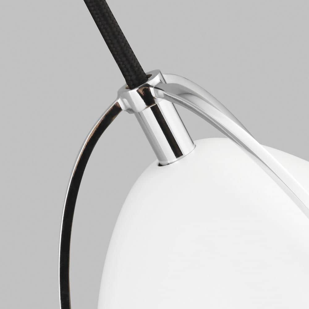Chrome and Matte White Steel Single Bath Sconce