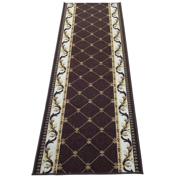 Trellis French Brown 31 in. W x 33 ft. L Runner Rug/Stair Runner 85.8 sq. ft.