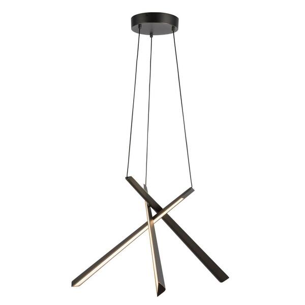 KUZCO Lex 27-in 1 Light 41-Watt Urban Bronze Integrated LED Chandelier
